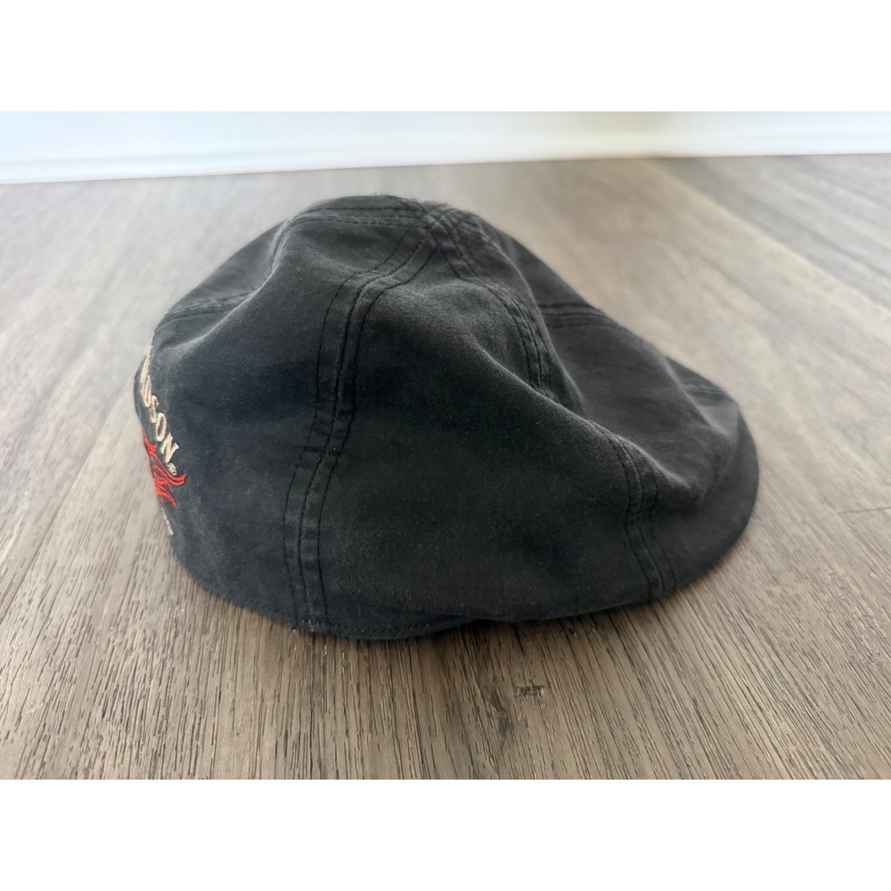 Harley Davidson 2011 Black Flame Ivy Newsboy Cap Hat 99537-11VM Men's Small
